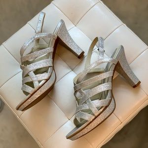 Naturalizer Delma Silver/Sparkle Strappy Heels